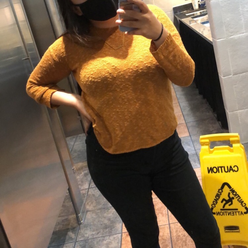 Yellow knit sweater